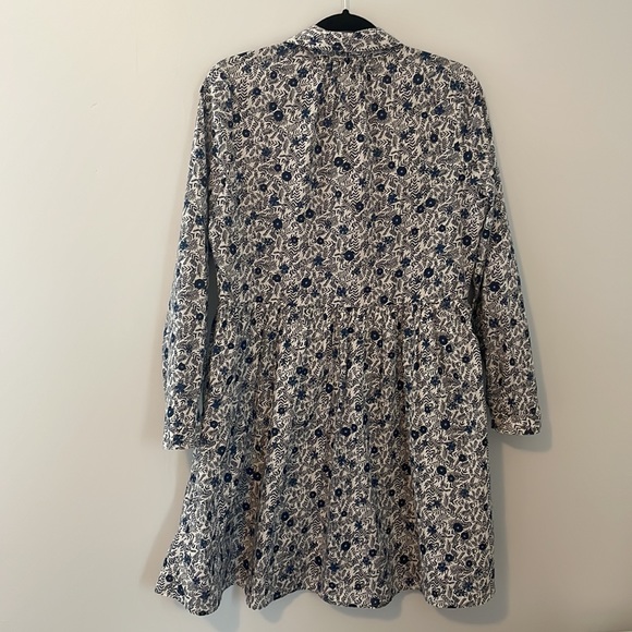 J. Crew Button Shirt Dress - Navy and Royal Floral - Picture 6 of 6